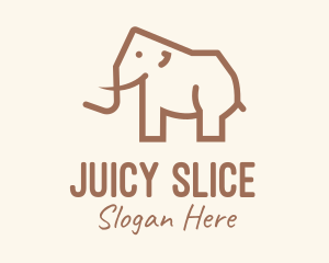 Brown Mammoth Elephant logo design