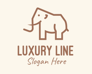 Brown Mammoth Elephant logo design