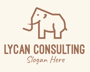 Brown Mammoth Elephant logo design