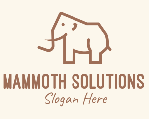 Brown Mammoth Elephant logo design