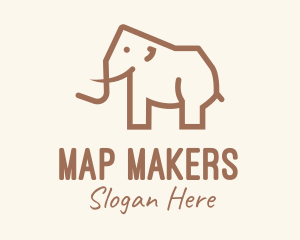 Brown Mammoth Elephant logo design