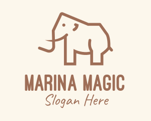 Brown Mammoth Elephant logo design