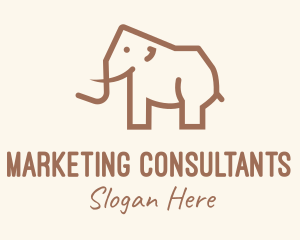 Brown Mammoth Elephant logo design