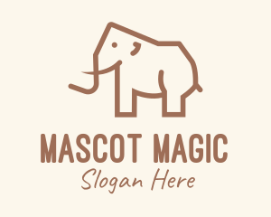 Brown Mammoth Elephant logo design