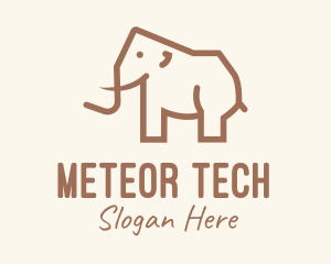 Brown Mammoth Elephant logo design