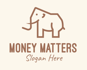 Brown Mammoth Elephant logo design