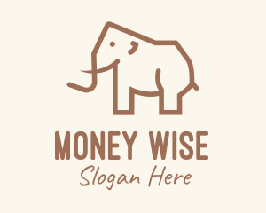 Brown Mammoth Elephant logo design