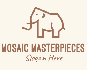 Brown Mammoth Elephant logo design