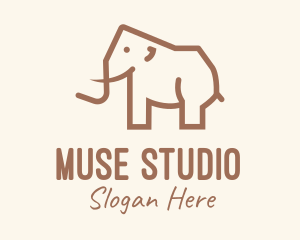 Brown Mammoth Elephant logo design