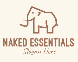 Brown Mammoth Elephant logo design