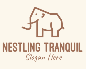 Brown Mammoth Elephant logo design