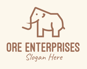 Brown Mammoth Elephant logo design