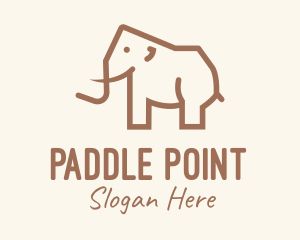 Brown Mammoth Elephant logo design