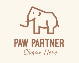 Brown Mammoth Elephant logo design