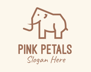 Brown Mammoth Elephant logo design