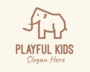 Brown Mammoth Elephant logo design