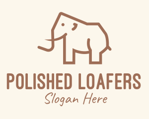 Brown Mammoth Elephant logo design