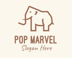 Brown Mammoth Elephant logo design