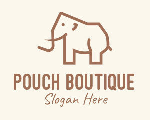 Brown Mammoth Elephant logo design