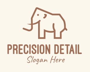 Brown Mammoth Elephant logo design