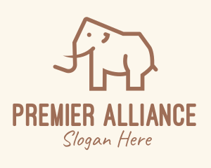 Brown Mammoth Elephant logo design