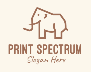 Brown Mammoth Elephant logo design