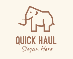 Brown Mammoth Elephant logo design