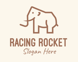 Brown Mammoth Elephant logo design