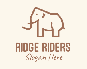 Brown Mammoth Elephant logo design