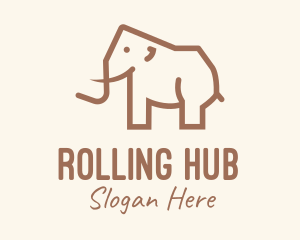 Brown Mammoth Elephant logo design