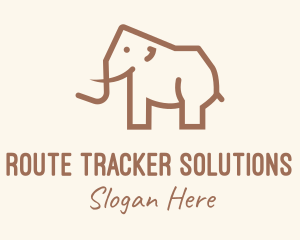 Brown Mammoth Elephant logo design