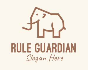 Brown Mammoth Elephant logo design