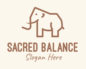 Brown Mammoth Elephant logo design