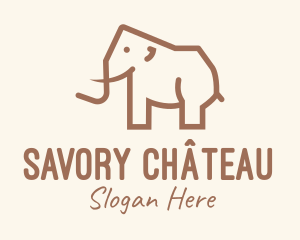 Brown Mammoth Elephant logo design