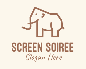 Brown Mammoth Elephant logo design