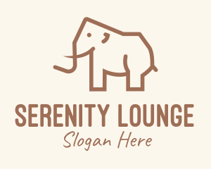 Brown Mammoth Elephant logo design