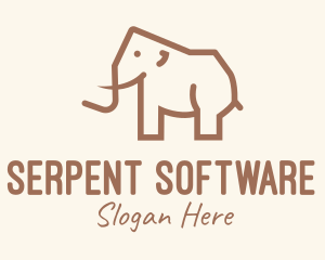 Brown Mammoth Elephant logo design