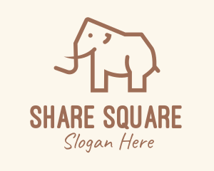 Brown Mammoth Elephant logo design