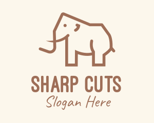 Brown Mammoth Elephant logo design