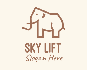 Brown Mammoth Elephant logo design