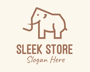 Brown Mammoth Elephant logo design