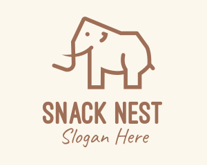 Brown Mammoth Elephant logo design