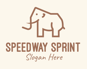 Brown Mammoth Elephant logo design