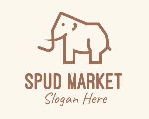 Brown Mammoth Elephant logo design