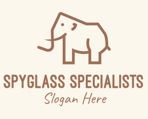 Brown Mammoth Elephant logo design