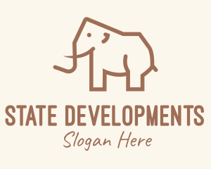 Brown Mammoth Elephant logo design