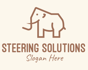 Brown Mammoth Elephant logo design