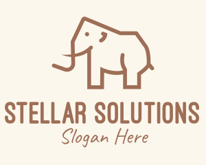 Brown Mammoth Elephant logo design