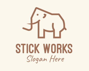 Brown Mammoth Elephant logo design