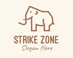 Brown Mammoth Elephant logo design